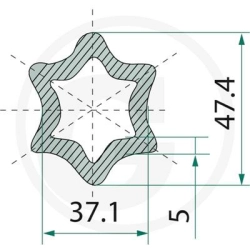 Rura profilowana G7 L-1500 gwiazda