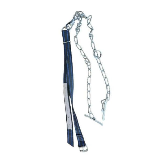 Wiązanie dla bydła 130/4 cm z podwójnym łańcuchem 6 mm GRAY/BLUE